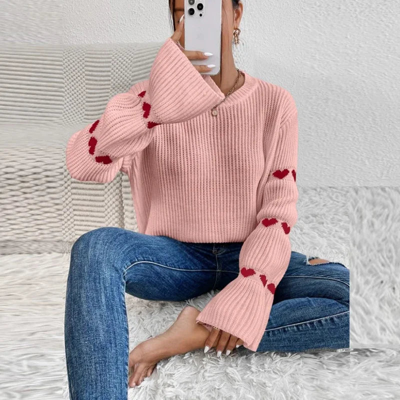 Nelly | Elegant blomsterstrikket sweater til kvinder til smart og hyggelig stil