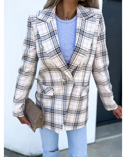 Amelia | Chic plaid blazer