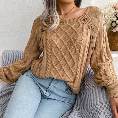 Hazel | Afslappet strikket sweater til kvinder med knapdetaljer Chic, komfortabel og elegant