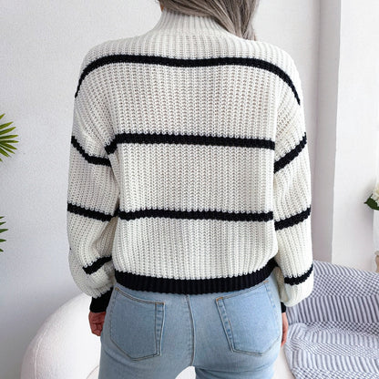 Milla | Hyggelig stribet sweater til kvinder Moderne Casual rullekrave