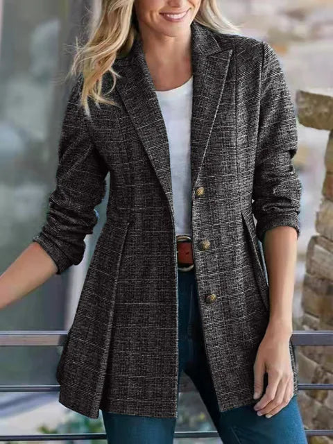 Hildegard | Vintage plaid blazer til kvinder for ubesværet chic stil