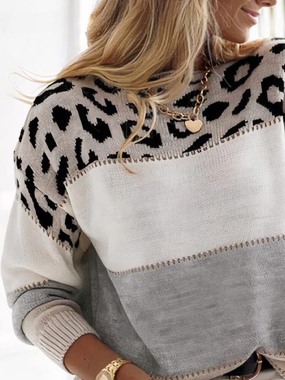 Louise | Fed leopardprint strikket sweater til ubesværet efterår/vinterstil