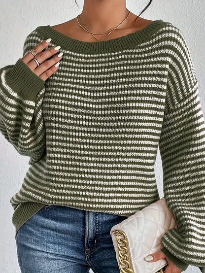 Kimberly | Off-Shoulder strikket sweater Stilfuld og behagelig til forår/efterår