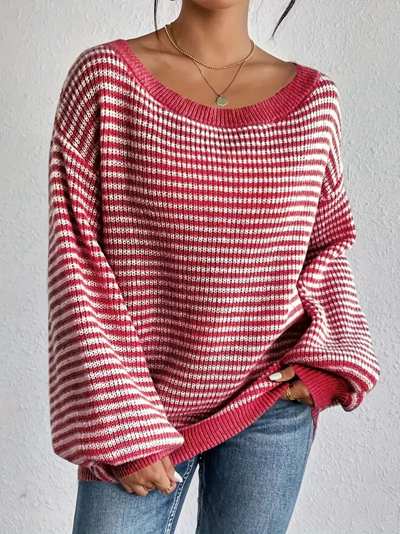 Kimberly | Off-Shoulder strikket sweater Stilfuld og behagelig til forår/efterår