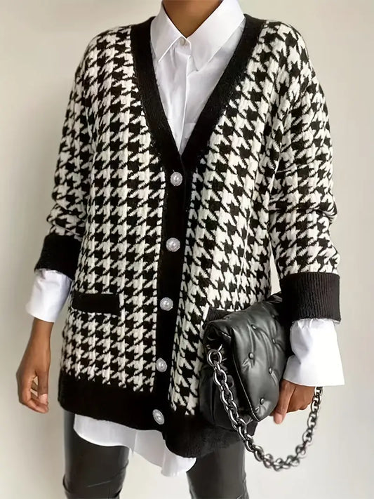 Beata - Houndstooth Cardigan