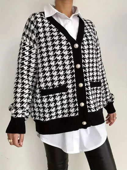 Beata - Houndstooth Cardigan