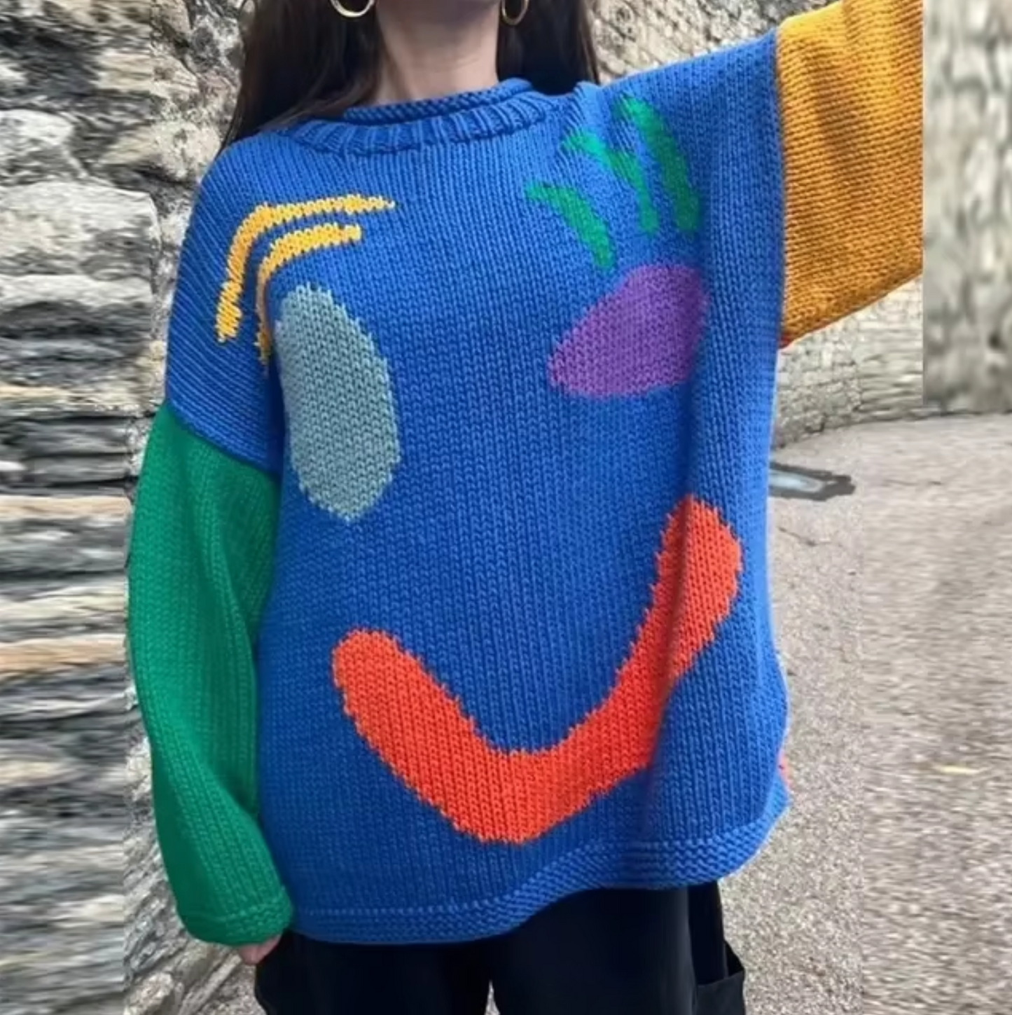 Kelly | Oversized bomuldsstrikket sweater til kvinder til efterår/vinterkomfort