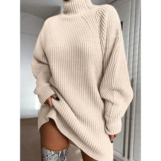 Nina | Elegant oversize rullekrave sweater kjole til kvinder