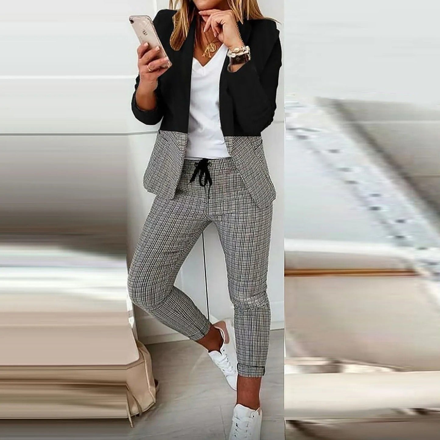 Adria - Trendy Blazer og Bukse Sæt